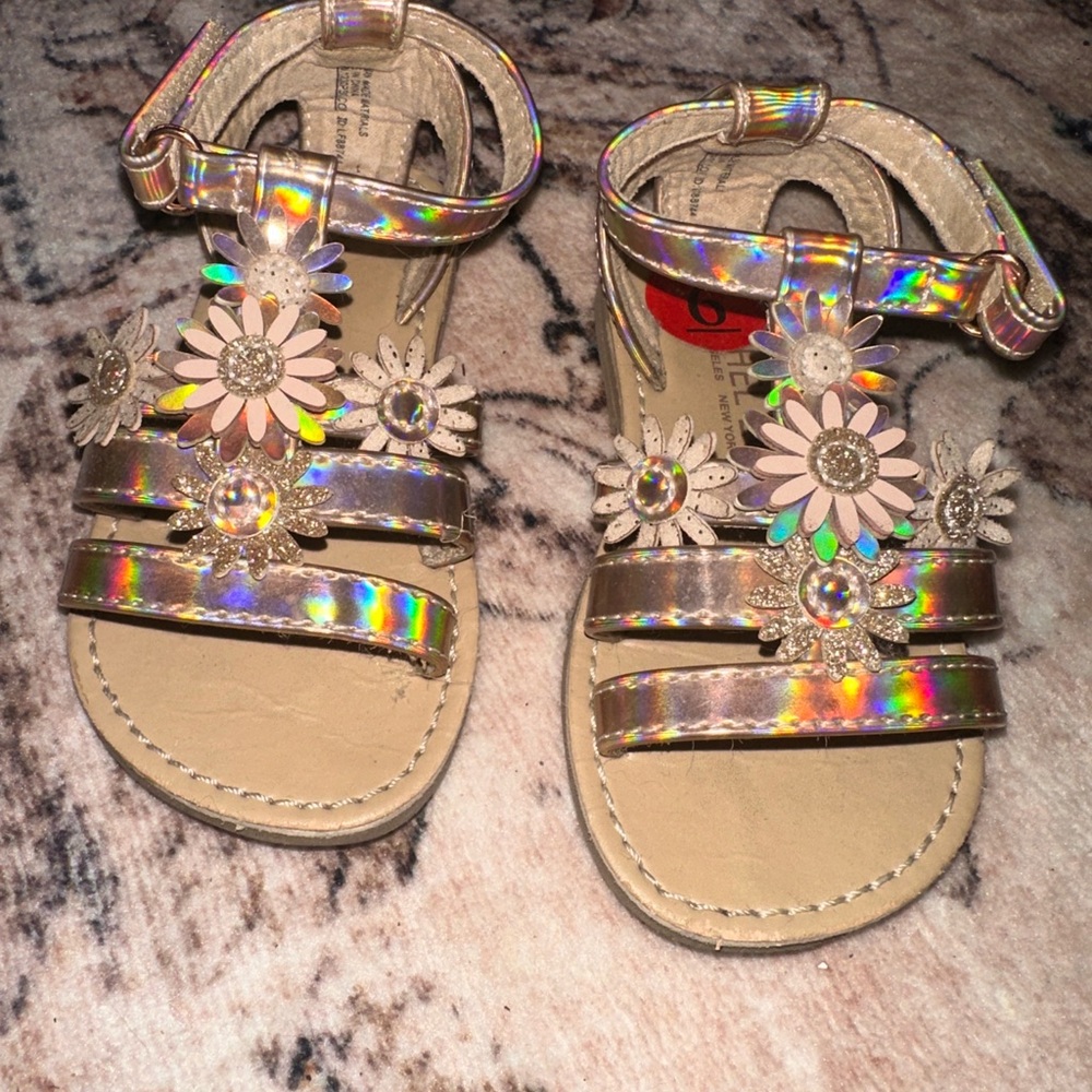 Kids Holographic Flower Sandals